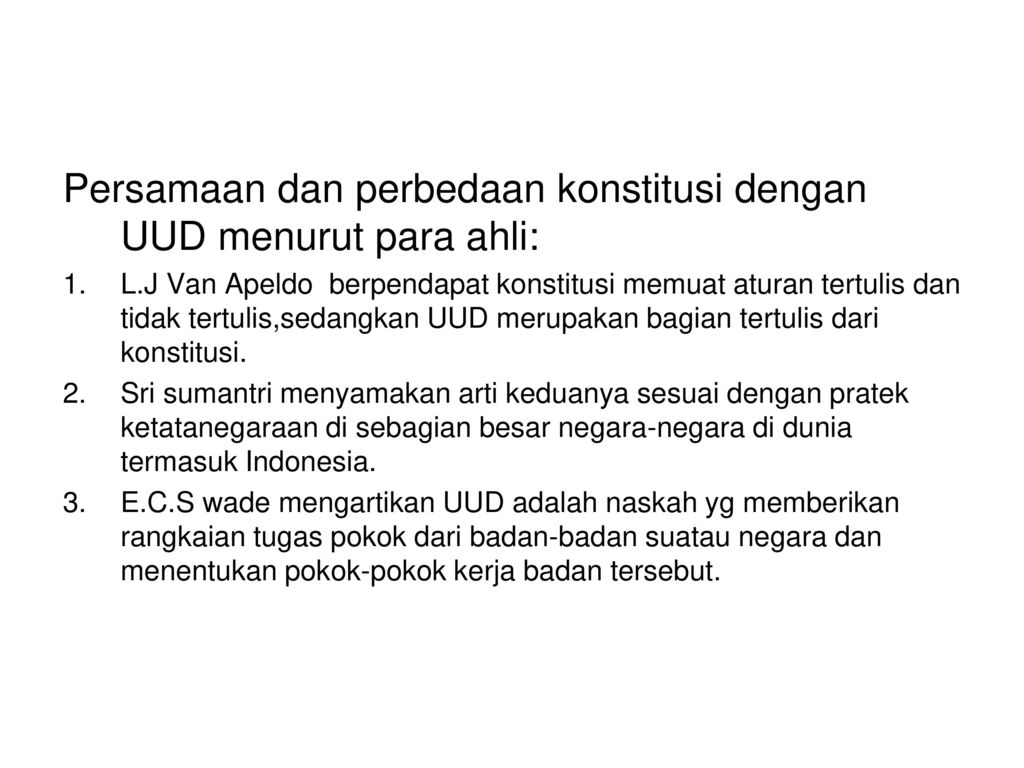 Perbedaan Konstitusi Dan Uud Bab Iv Hubungan Dasar Negara Dengan